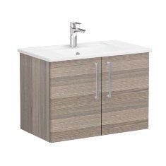 Vitra Root 68151 Lavabo Dolabı, Kapaklı, 80 cm, Cordoba, Köşeli Lavabolu